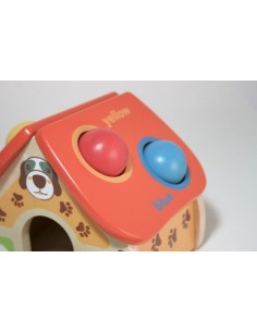 Maison pour frapper et ajuster des balles en bois multifonctionnelles colorées pour le jeu de moteur de bébé 2