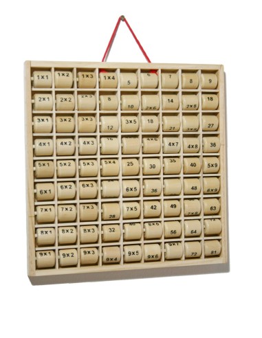 Taula de multiplicació de fusta joc de taules de multiplicar jocs matemàtics per a nens de primària. 