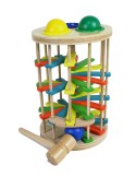 Torre con bolas de colores para de Golpear de Madera con martillo juego de coordinación visual-manual.