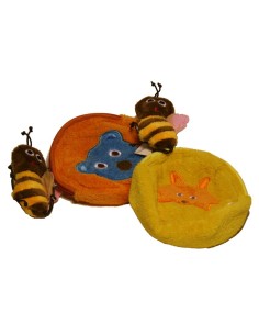 Moneder infantil de roba pelut amb tancament cremallera i abella
