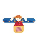 Colgador perchero infantil de madera con colorido 5 ganchos redondos decoración de muñeca con bolsa