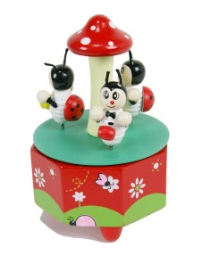 Caixa de música amb animalets de fusta joguina infantil