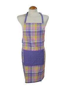 Tablier de cuisine avec salopette et mitaine ustensile rose lilas