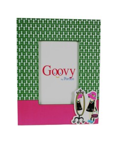 Cadre photo pour enfants en bois avec cadeau original rose et vert