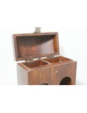 Caja botellero doble en madera maciza de acacia caja para dos botellas de vino estilo rustico