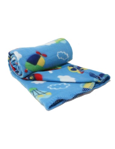 Couverture pour Enfants avec Imprimé Bleu, Idéale pour le Berceau de Bébé.