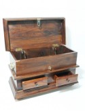 Cofre botellero en madera maciza de acacia para botella de vino