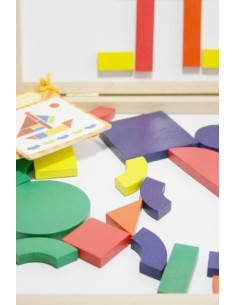 Jeu de géométrie avec valise en bois pour le jeu de transport d'habilité et de créativité pour les enfants 2