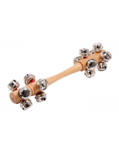 Hochet cloche en bois, jouet d'instrument de musique acoustique traditionnel pour enfants.