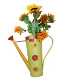 Regadora cónica de plancha decorada con flores
