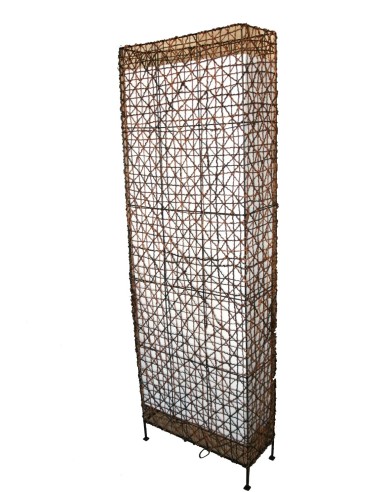 Lampadaire en métal et corde avec abat-jour intégré, style rustique, accessoire décoratif pour la maison