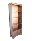 Librería-estantería estrecha de madera con puertas