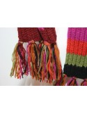 Bufanda de lana unisex multicolor verde y lila para invierno regalo original