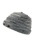 Gorro de invierno de lana forma casquete moda mujer color gris ideal regalo dio de la Madre