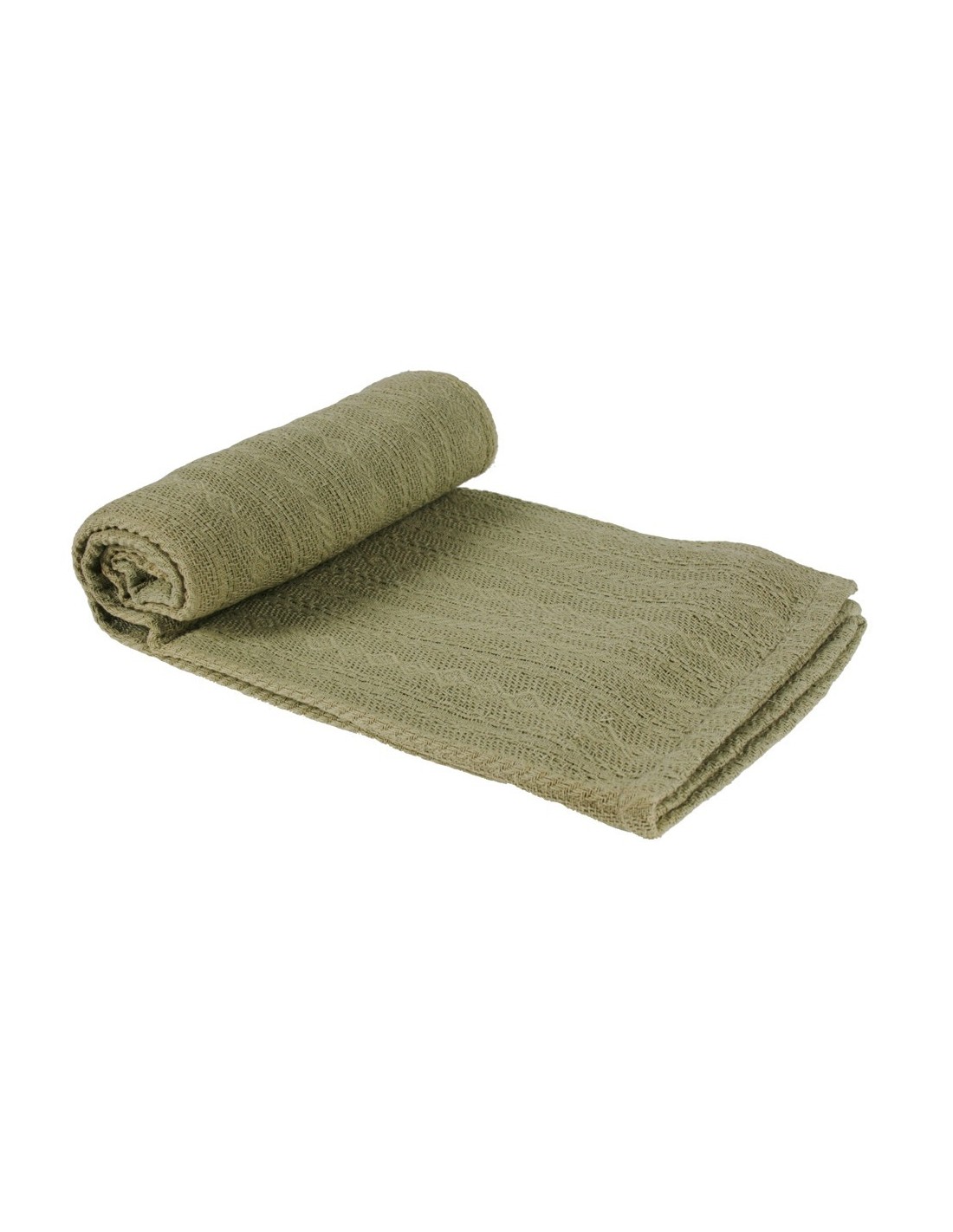 Manta color verde para el sofá y cubre butacas y cama 100% algodón