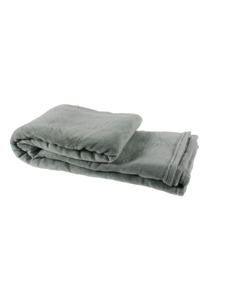 Manta básica para cama muy suave de color gris. Medidas: 230x240 cm.