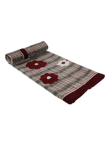 Couverture Gris Marron pour Canapé et Lit avec Broderie de Fleurs, Chaleur et Confort Dans la Maison.