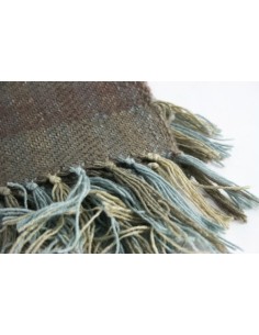 Couverture polyvalente marron avec franges et rayures idéale pour le canapé 2