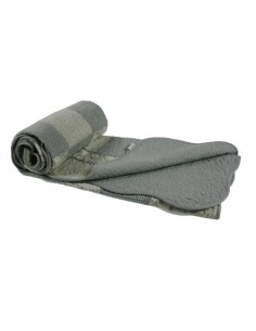 Manta acolchada decorativa para sofá y cama color gris reversible 2
