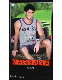 Pyjama d'été homme Massana short bleu marine