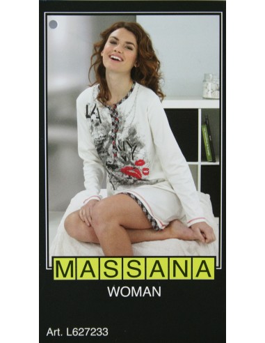 Pijama casmisola de mujer Massana invierno color blanco. Talla S