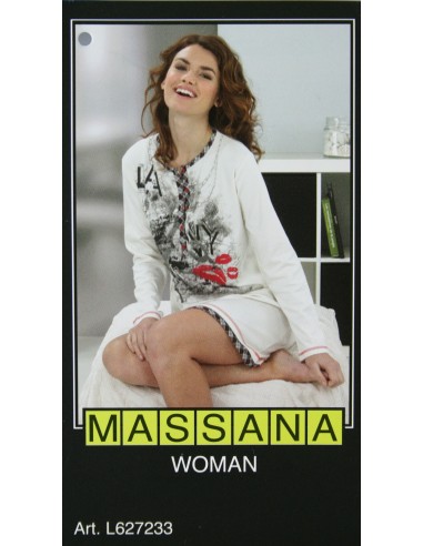Pyjama d'hiver femme Massana noir blanc taille S