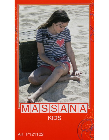 Pijama para niña Massana de verano pantalón corto color gris estampado. Talla 18