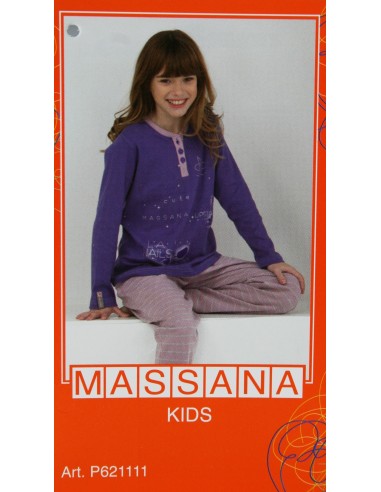 Pijama de niña Massana invierno pantalón largo color lila talla 14