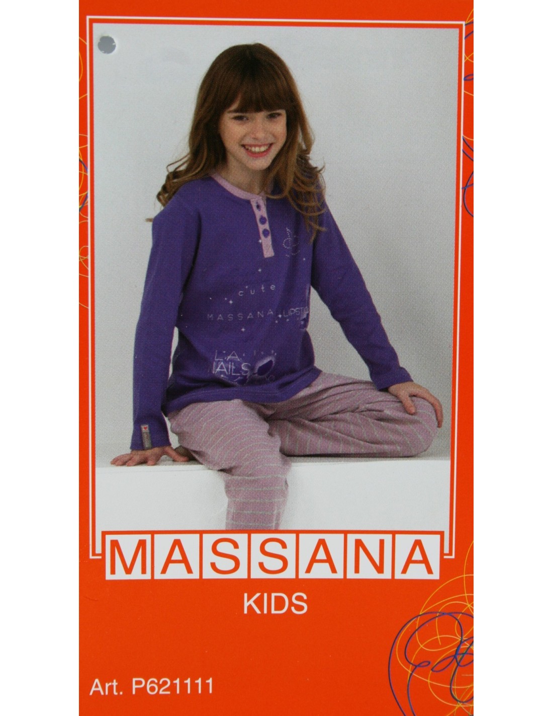 Pijama de niña Massana invierno pantalón largo color lila talla 14