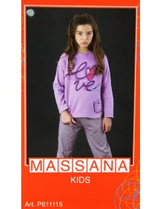 Pijama de niña Massana invierno pantalón largo color morado talla 16
