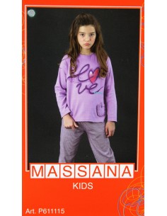 Pyjama hiver fille Massana pantalon long violet taille 16
