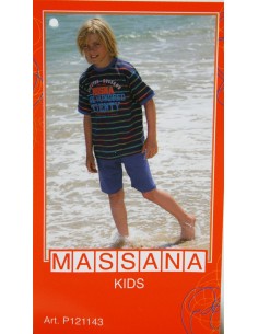 Pijama para niño Massana de verano pantalón corto color azul talla 14