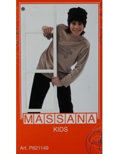 Pijama para niño Massana de invierno pantalón largo color gris con estampado bordado. Talla 10