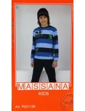 Pijama para niño Massana de invierno pantalón largo color azul talla 10