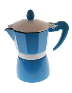 Cafetera per a dues tasses de cafè de color blau i estructura d'alumini per a cafè tradicional parament de cuina