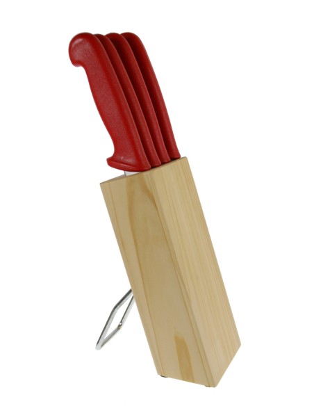 Cuchillos cocina con soporte de madera. Medidas: 37x11x14 cm.