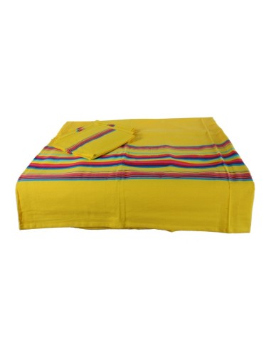 Mantel color amarillo con 4 servilletas a juego para vestir tu mesa