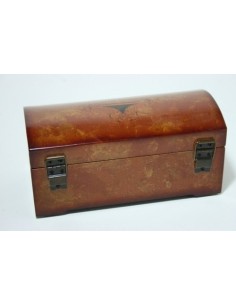 Cofre joyero de madera color cerezo forro interior 2