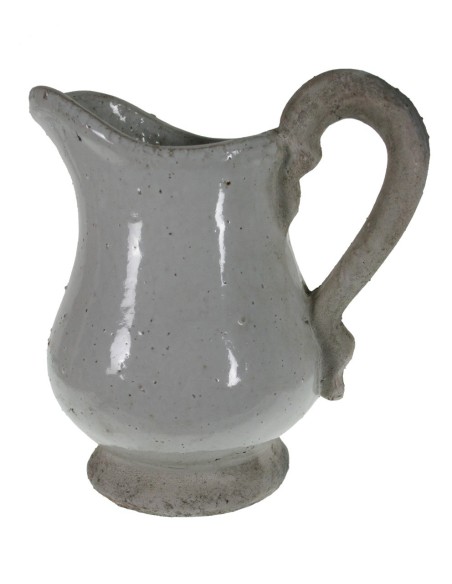 Jarra de cerámica terracota color gris neutro. Medidas: 21xØ20 cm.