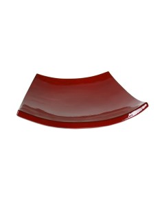 Centro de mesa cuadrado en cerámica color rojo. Medidas: 10x40x40 cm.