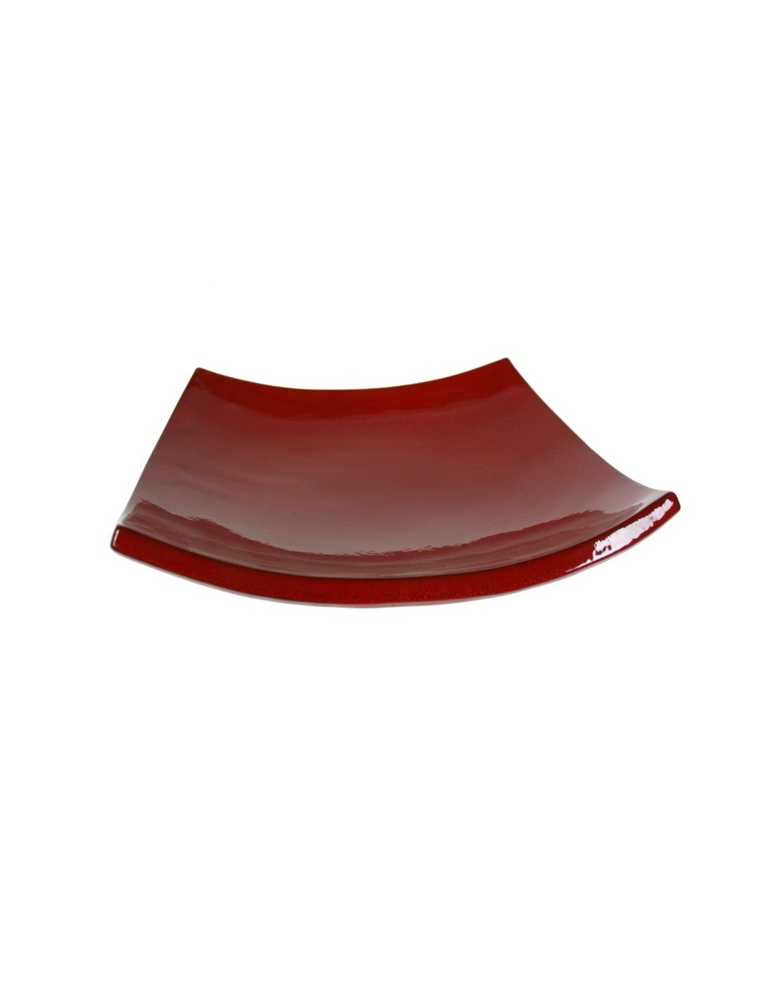 Centro de mesa en cerámica artesanal color rojo
