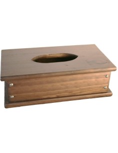 Caja dispensador de madera para pañuelos klennex estilo rustico complemento para baño. Medidas: 10x30x17 cm.