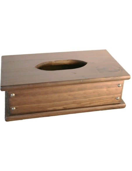 Caixa dispensador de fusta per a mocadors klennex estil rústic complement per a bany. Mesures: 10x30x17 cm.