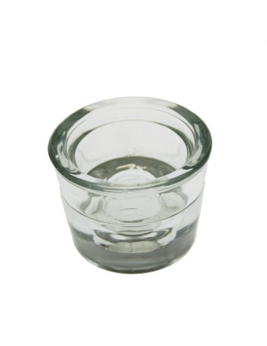 Petit bougeoir rond en verre de style classique pour voile longue Ø2