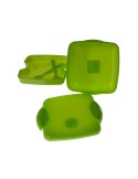 Carmanyola rígida infantil per a nens amb tapa i útils color verd 