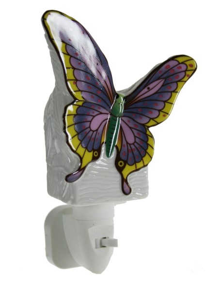 Luz de noche bebé lámpara multicolor mariposa luz nocturna lámpara de dormir infantil. Medidas: 19x10x11 cm.