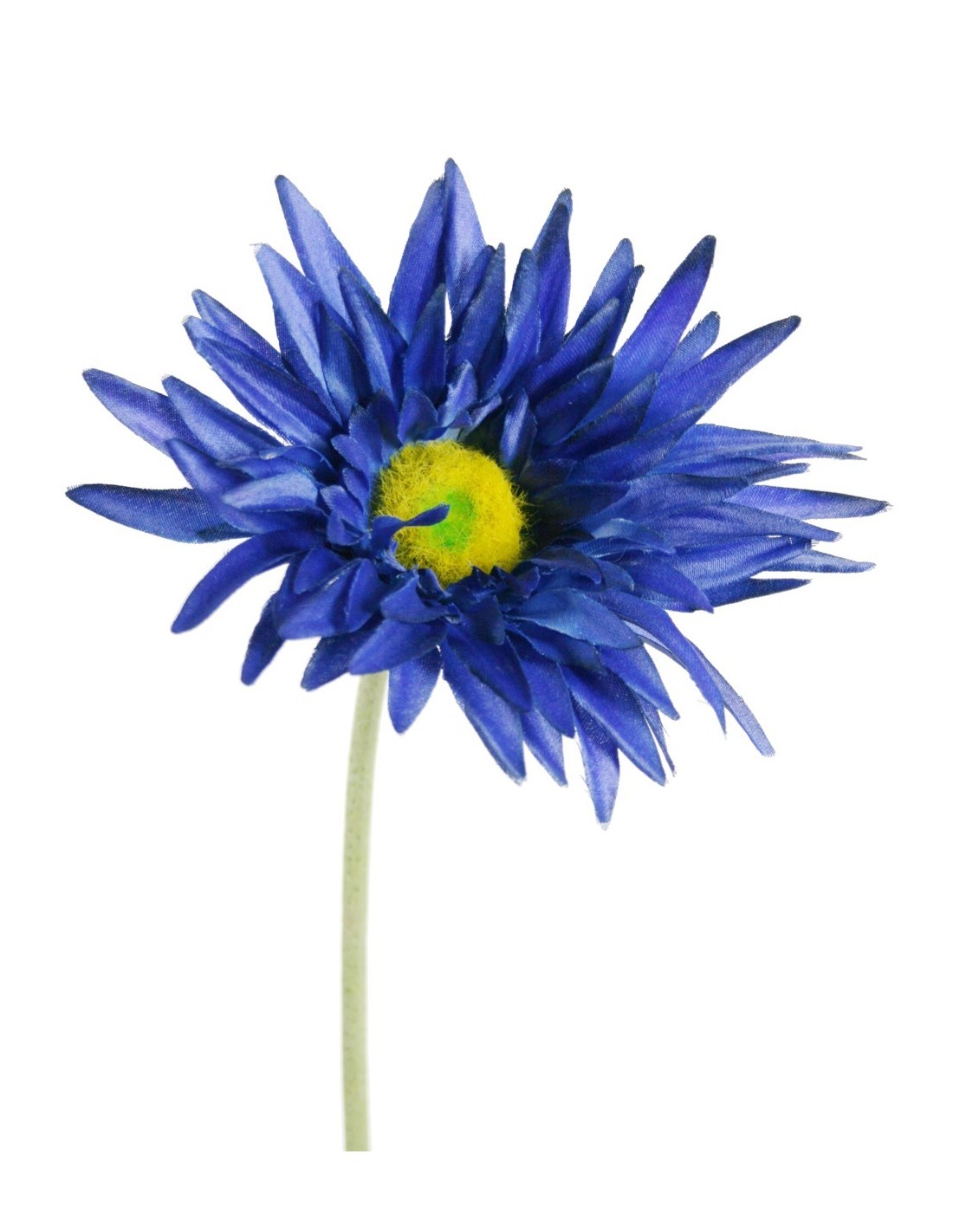 Flor artificial gerberes de color blau amb pètals de tela i tija llarg decoració adorn llar