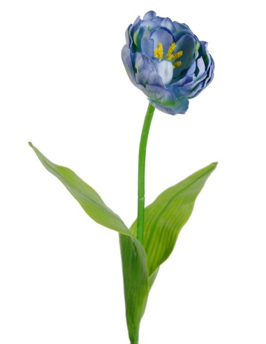 Fleur de tulipe artificielle de couleur bleue pétales de tissu décoration décoration de la maison