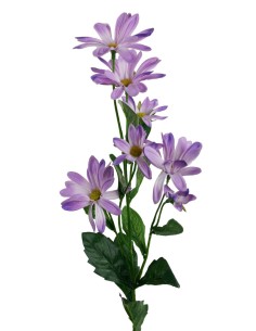 Flor ramell margarida de color lila artificial amb pètals de tela decoració adorn llar. Mesures: 65x8x8 cm.