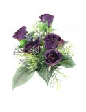 Flor artificial en maceta con rosas de color lila decoración para el hogar, jardín, terraza